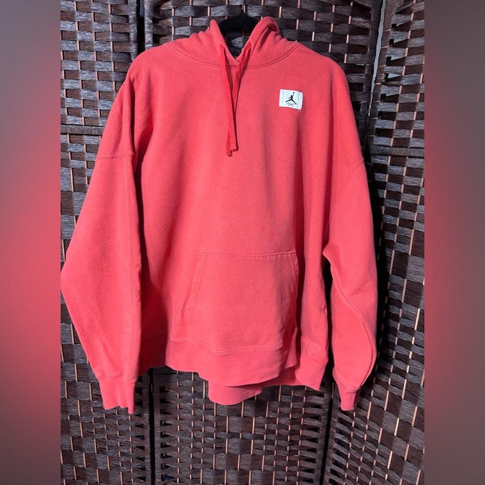 Jordan Women’s Oversized Hoodie Red Flight Logo Pullover Cotton Size L